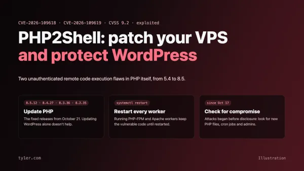 PHP2Shell (CVE-2026-109618 and CVE-2026-109619): How to Patch Your VPS and Protect WordPress